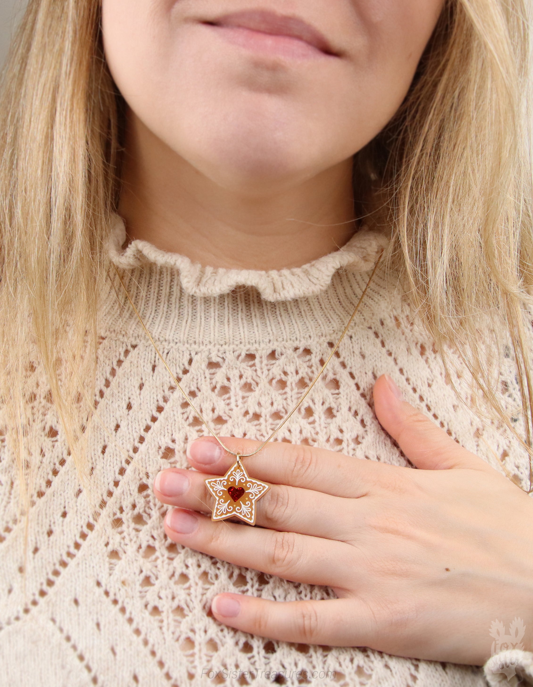 Gingerbread star cookie - Necklace