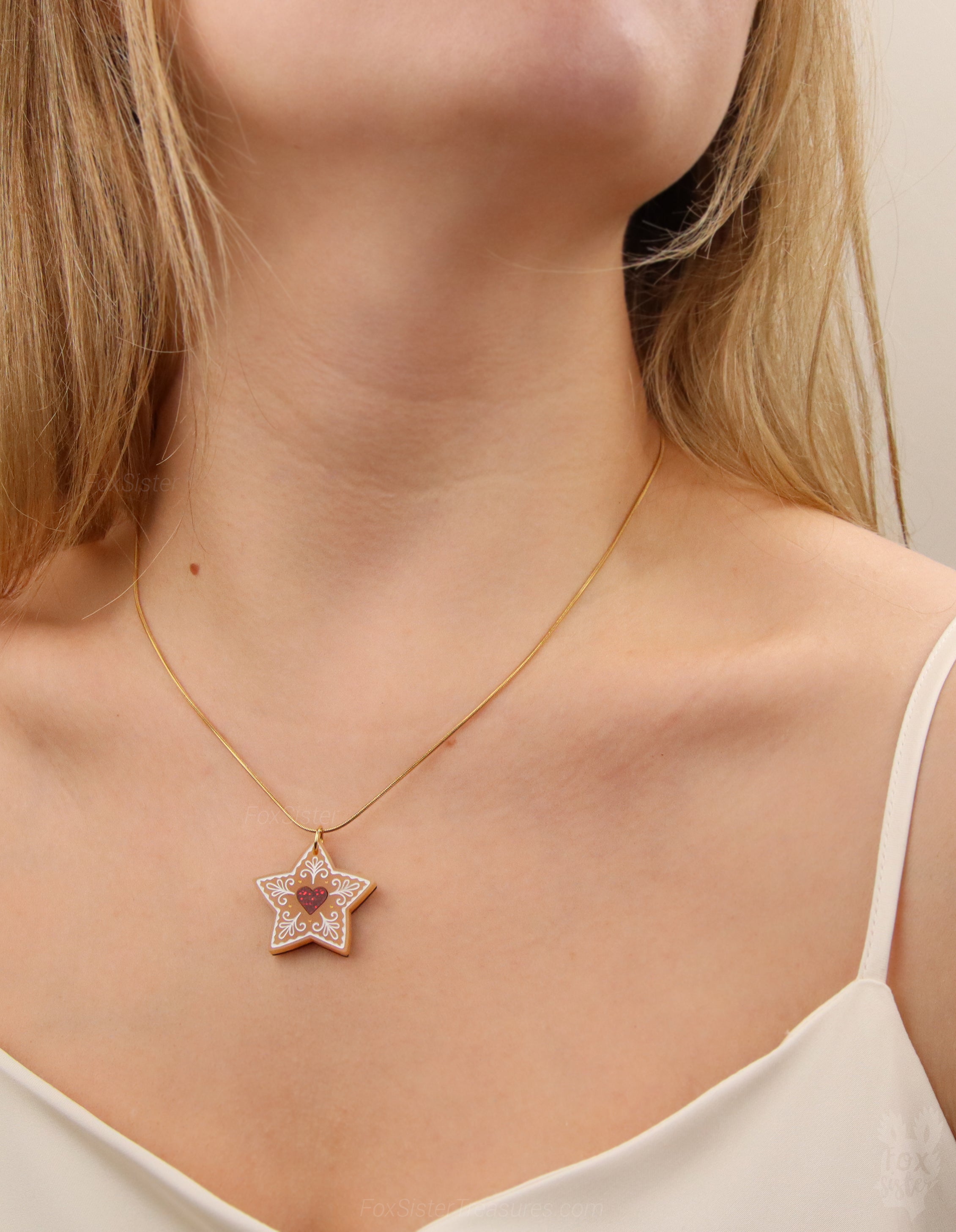Gingerbread star cookie - Necklace