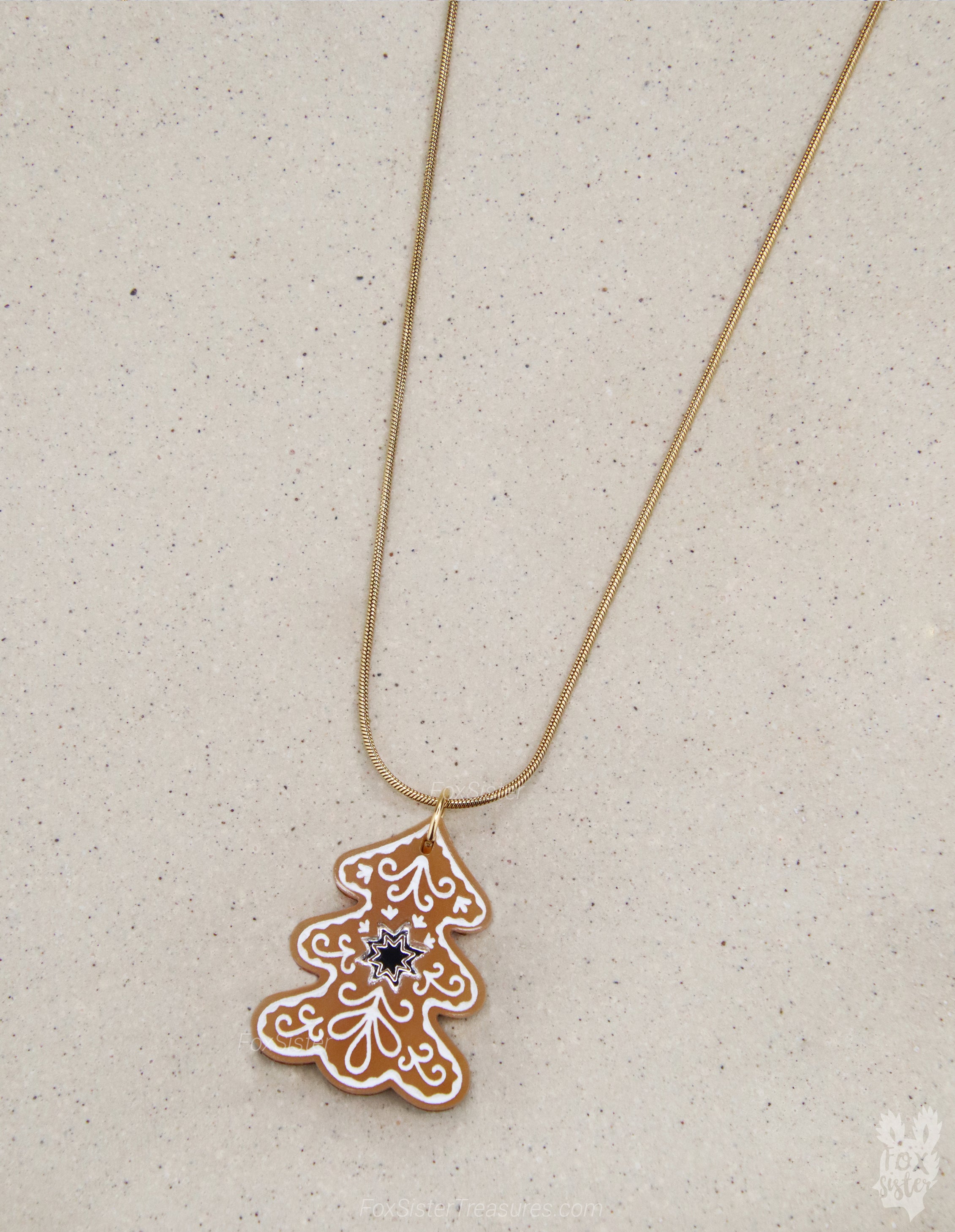 Gingerbread Christmas tree - Necklace