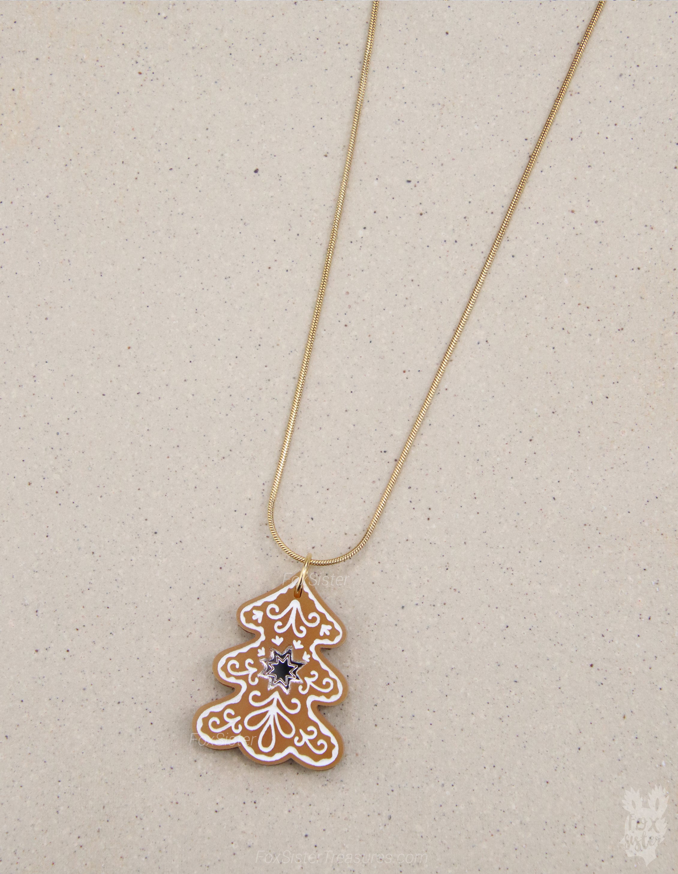 Gingerbread Christmas tree - Necklace