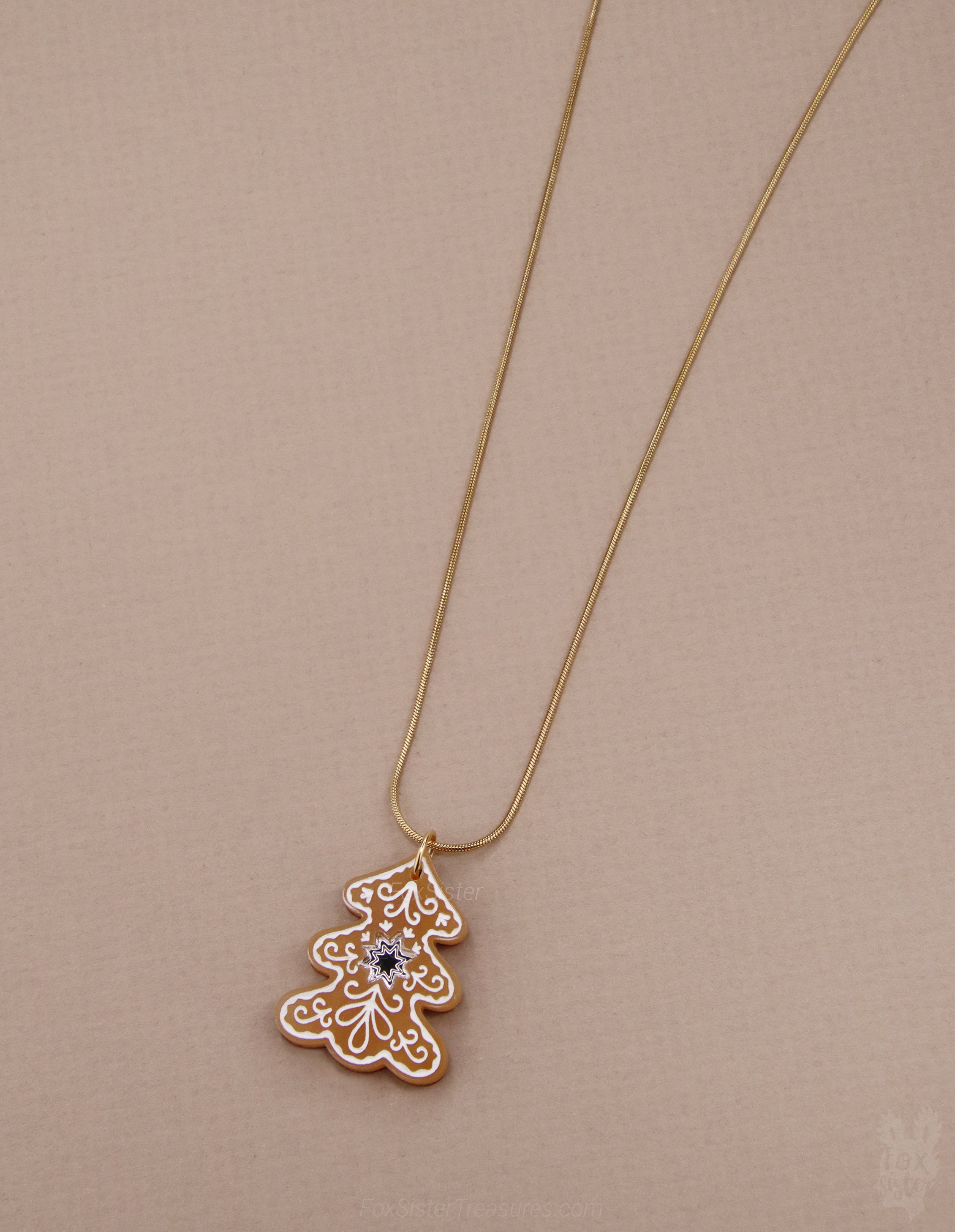 Gingerbread Christmas tree - Necklace