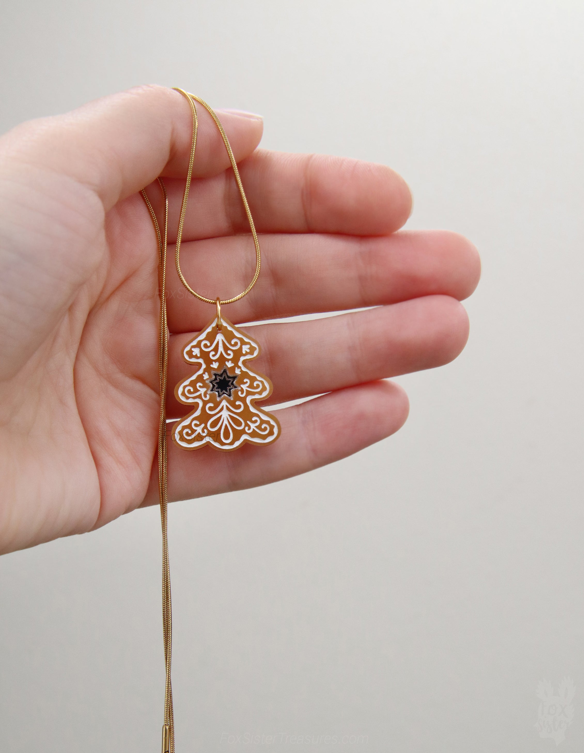 Gingerbread Christmas tree - Necklace