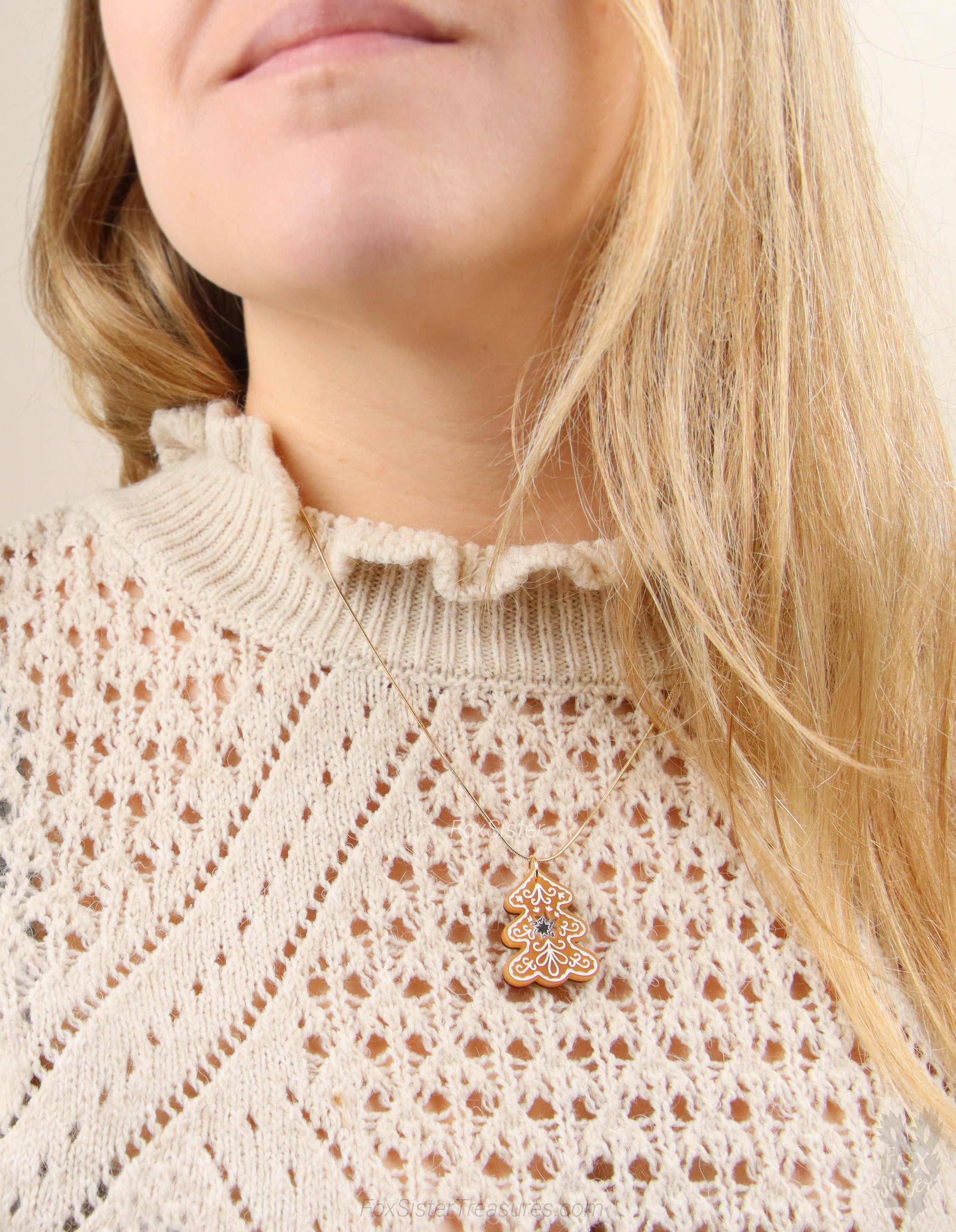 Gingerbread Christmas tree - Necklace