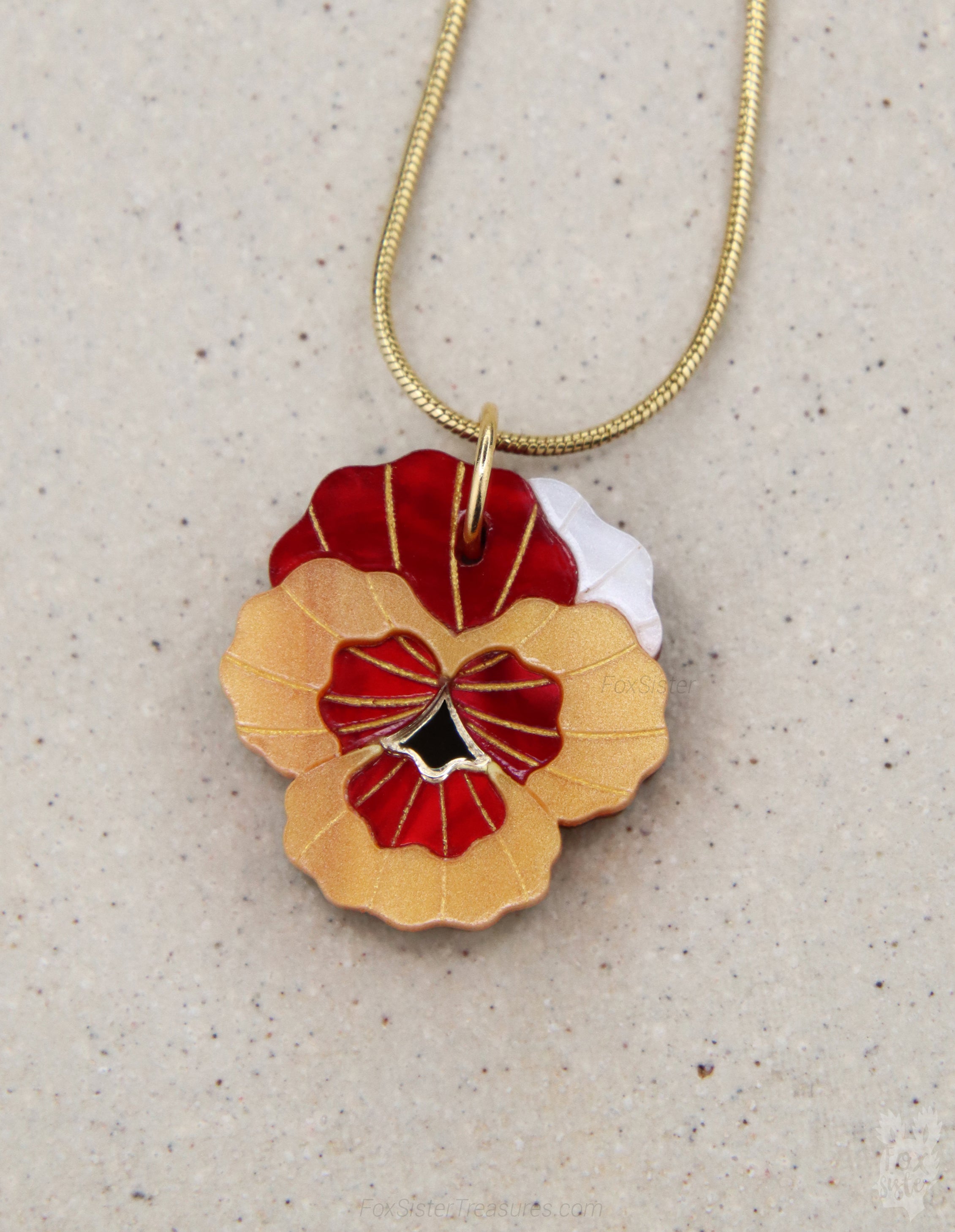 Pansy flowers - Necklaces
