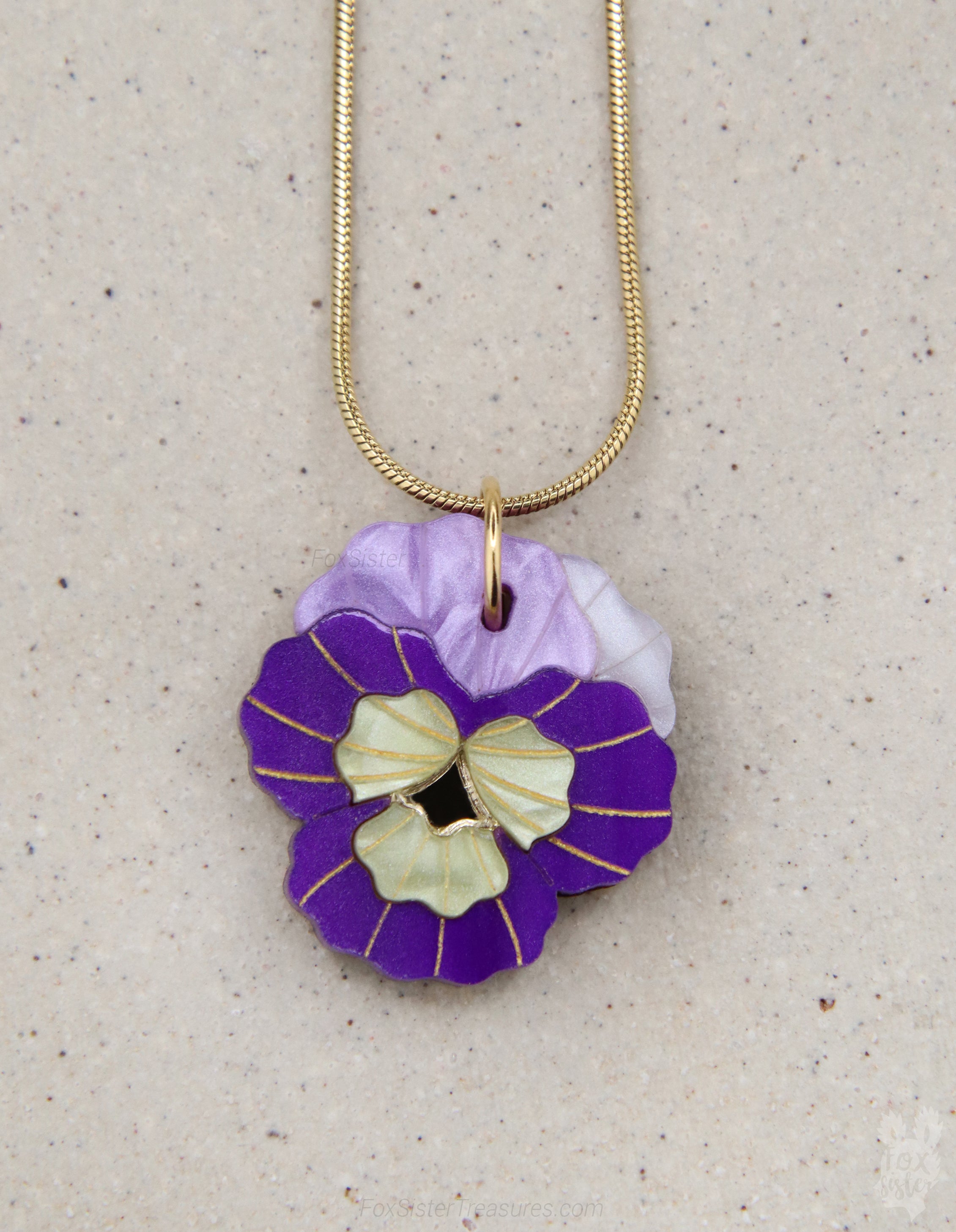 Pansy flowers - Necklaces