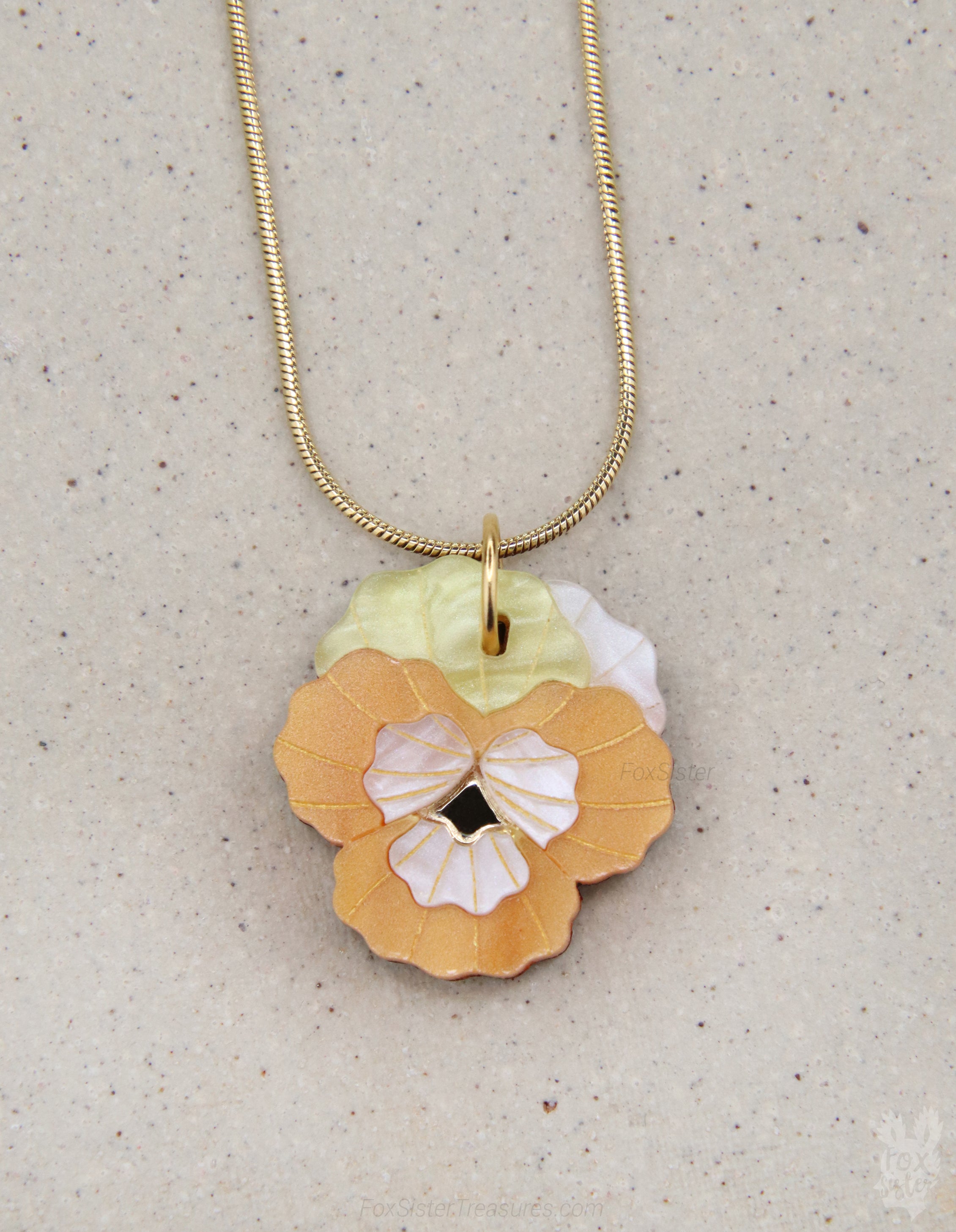 Pansy flowers - Necklaces