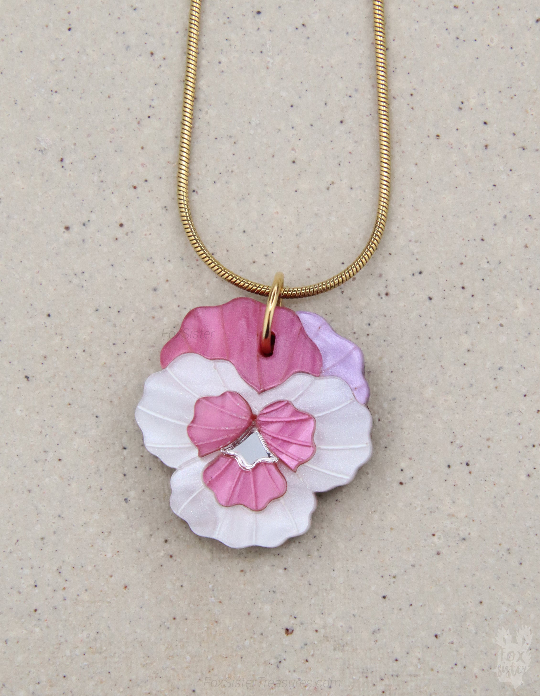 Pansy flowers - Necklaces