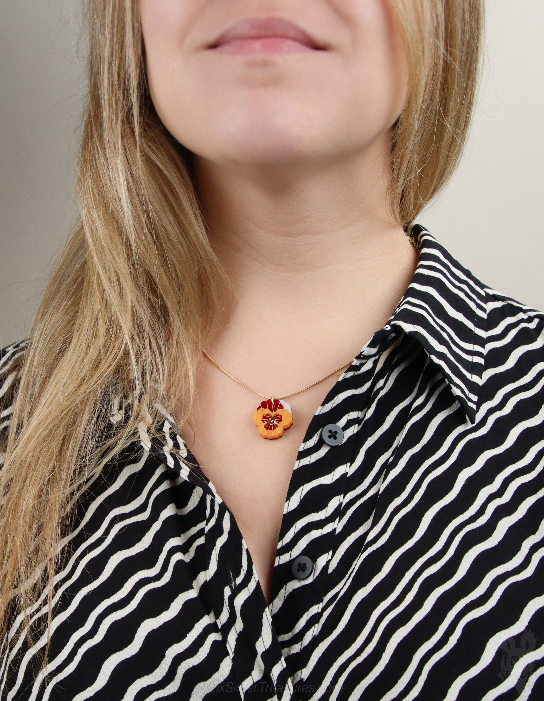 Pansy flowers - Necklaces