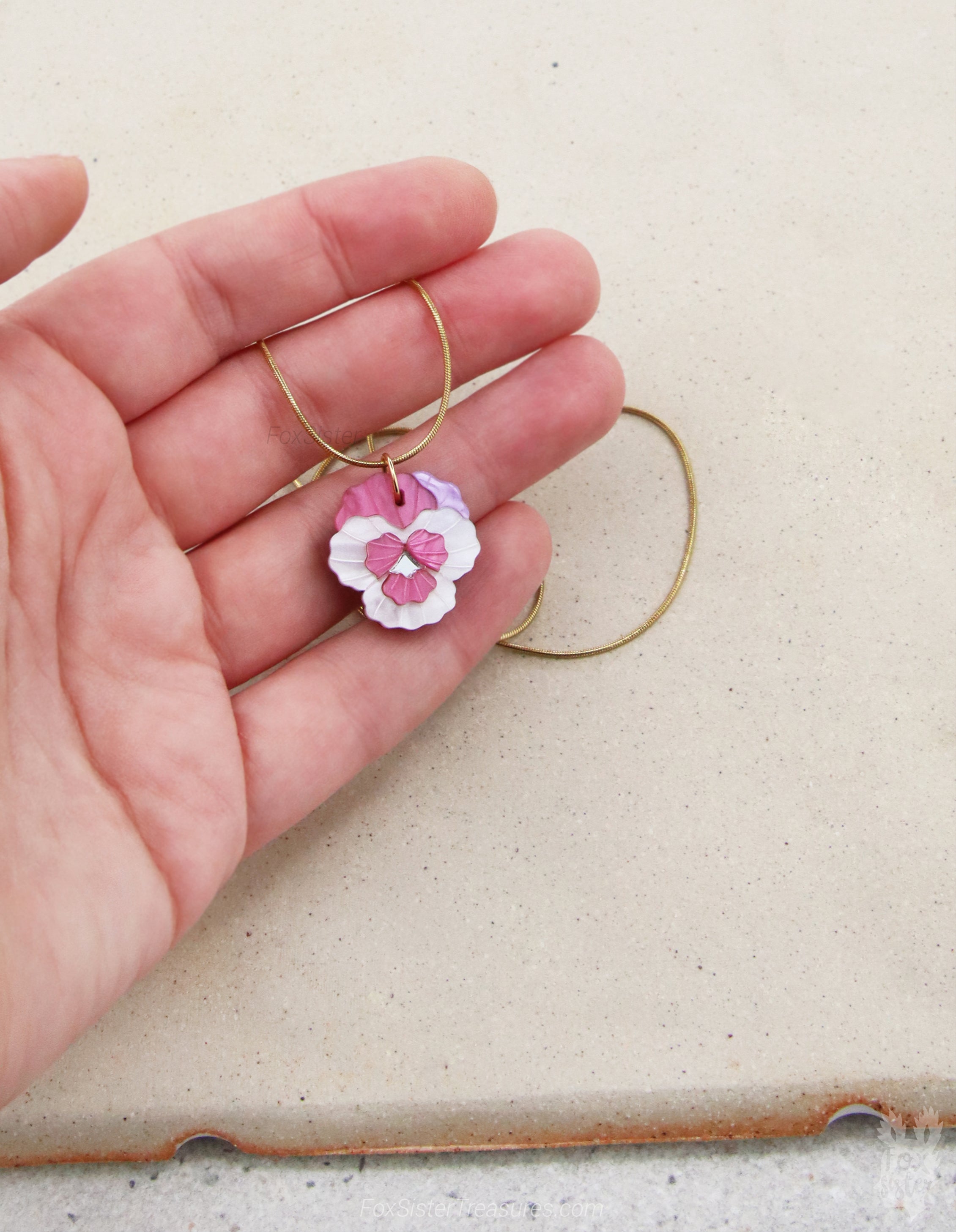Pansy flowers - Necklaces
