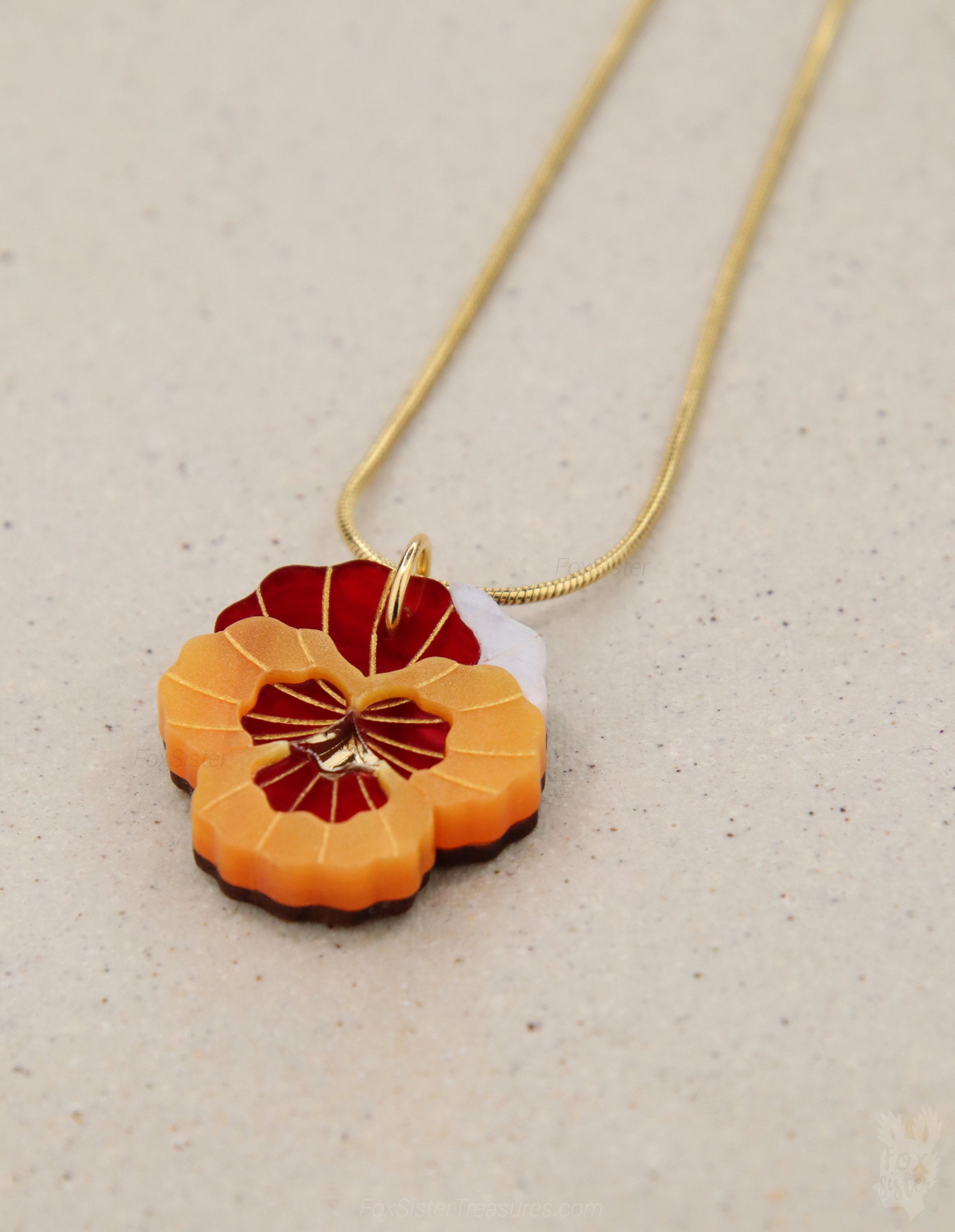 Pansy flowers - Necklaces