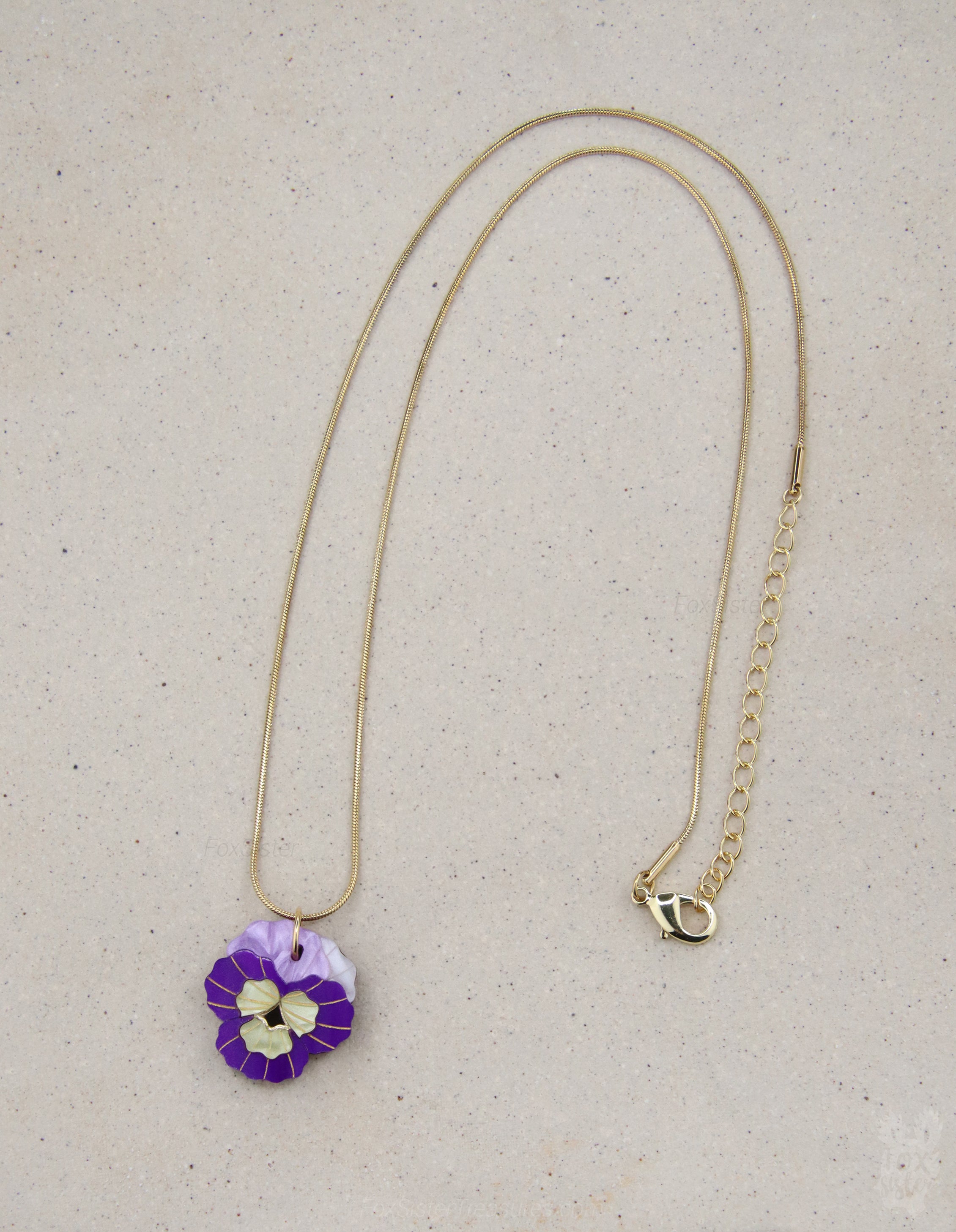 Pansy flowers - Necklaces